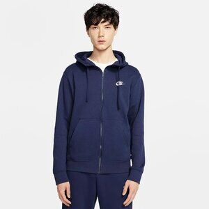 Men's Nike Sportswear Club Fleece Full-Zip Hoodie- NAVY Large